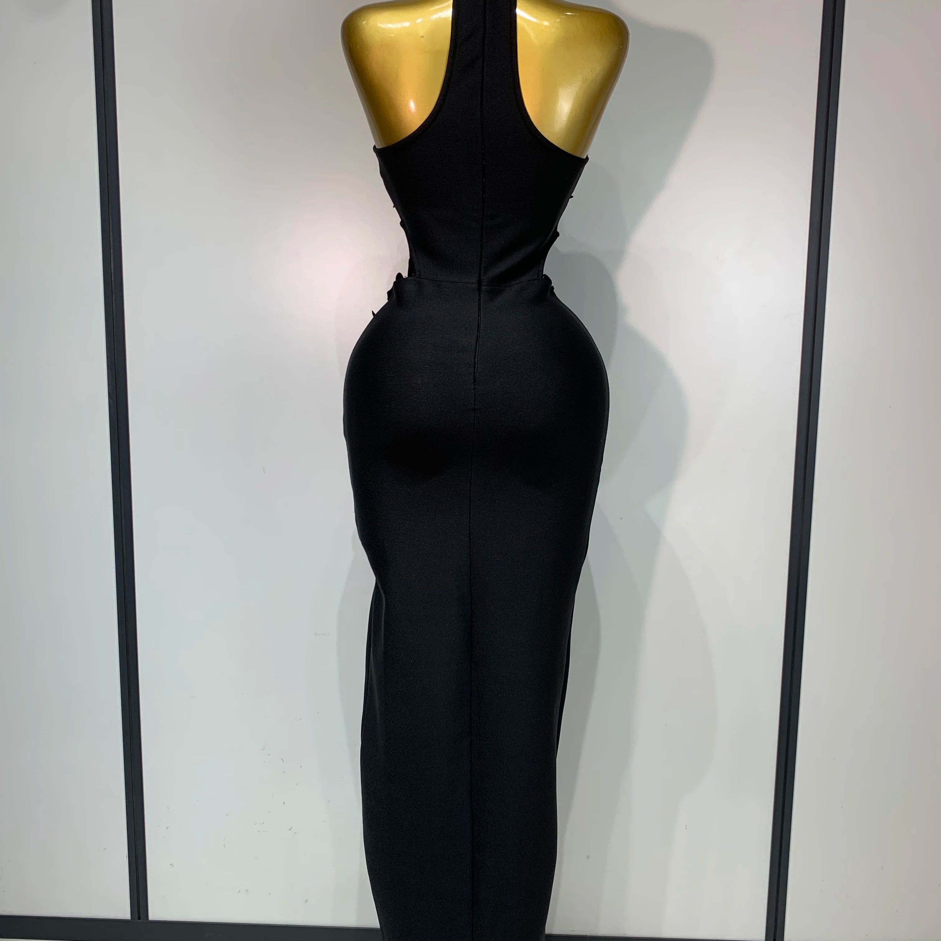 Women Sexy Sleeveless Flower Hollow Out Evening Party Bandage Dresses Red Knitted Bodycon Birthday Wedding Guest Clothing