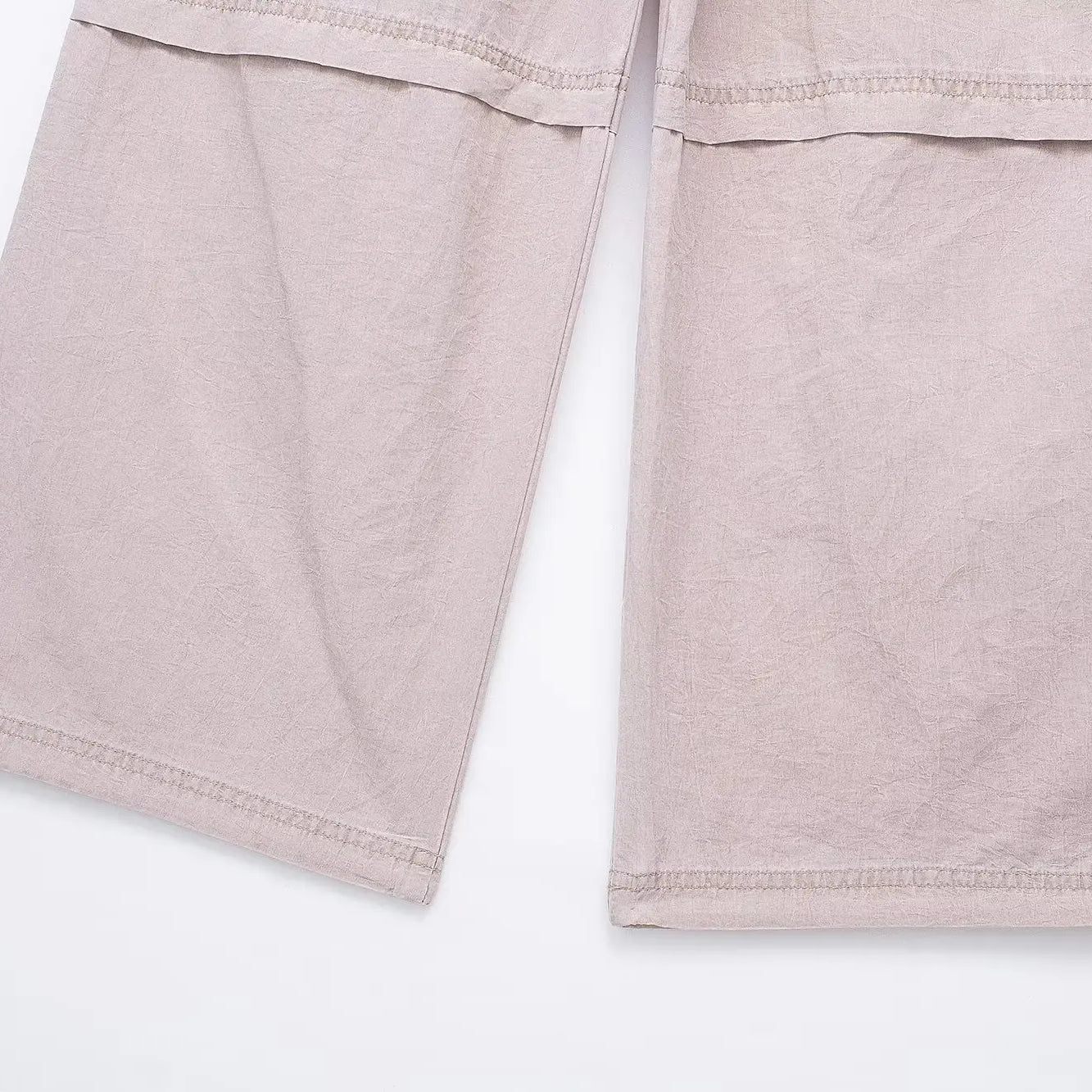 spring new women's purple multi-pocket workwear style lace-up trousers to show your style