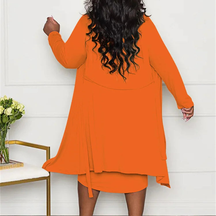 Wmstar Plus Size Dress Sets 2 Piece Outfits Maxi Dresses Out Wear Coat Sexy Matching Suit Fall Clothes Wholesale Dropshipping