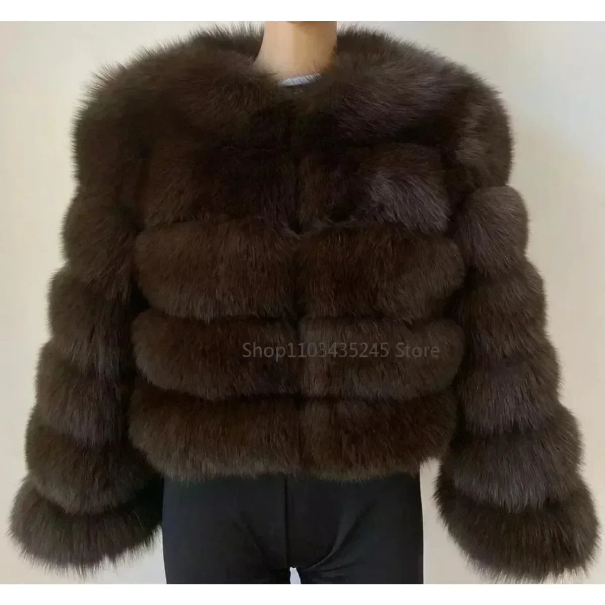 Women's Fashion Faux Fur Coat Super Hot Autumn Winter Women Short Faux Fox Fur Fluffy Jacket High Quality 5xl Ladies Furry Coats