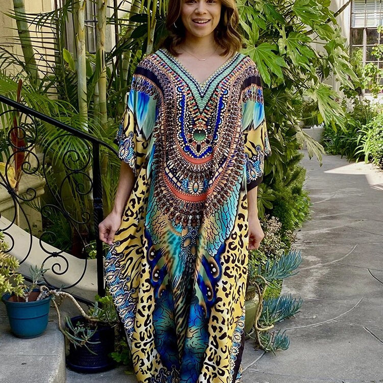 Plus Size Beach Cover Up Robe Plage Sarong Swimsuit Cover Up Pareos Color-03 One Size