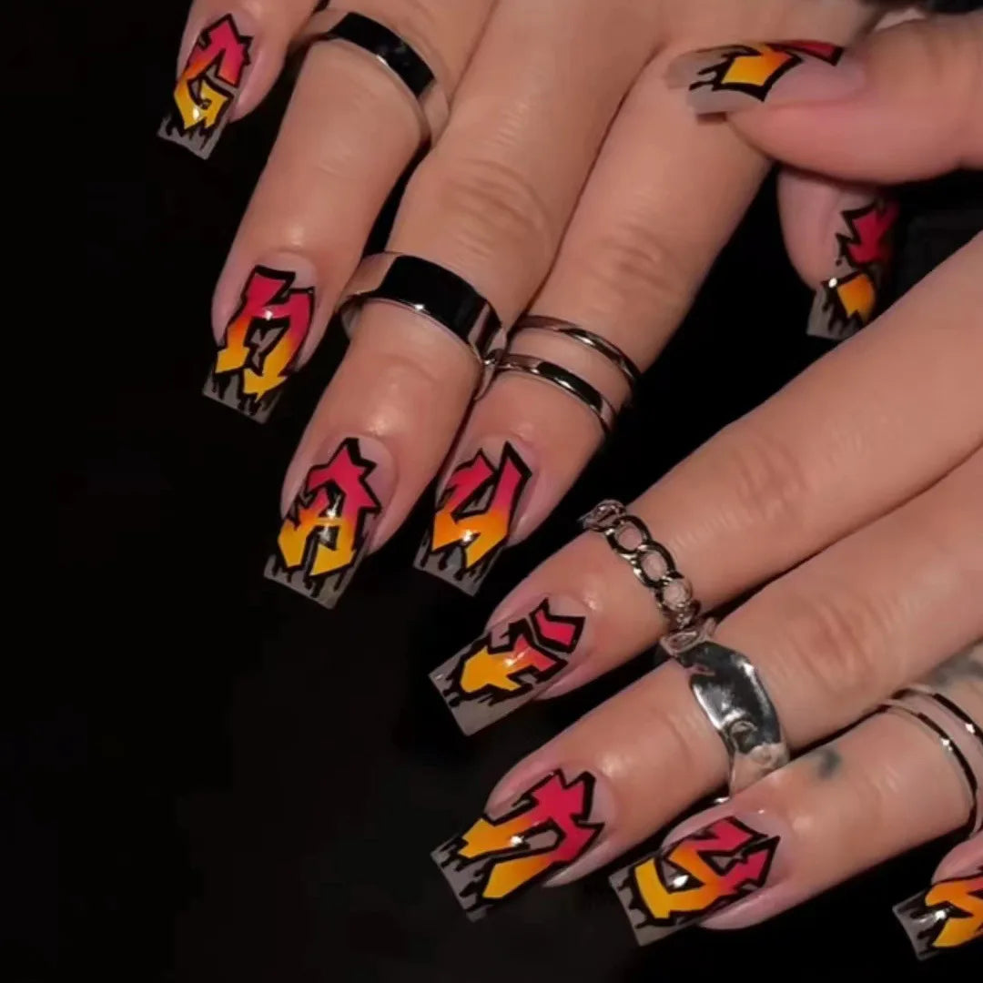 24pcs/set short Medium square fake nails for women gradient nude pink flowers french almond summer tips press on false nail art 1429