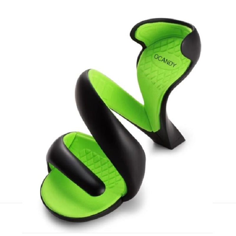 Women Open The Toe Cut Out Strange 9CM High Heels Gladiator Sandals Fashion Sexy Bling Snake Shape Bottomless Shoes