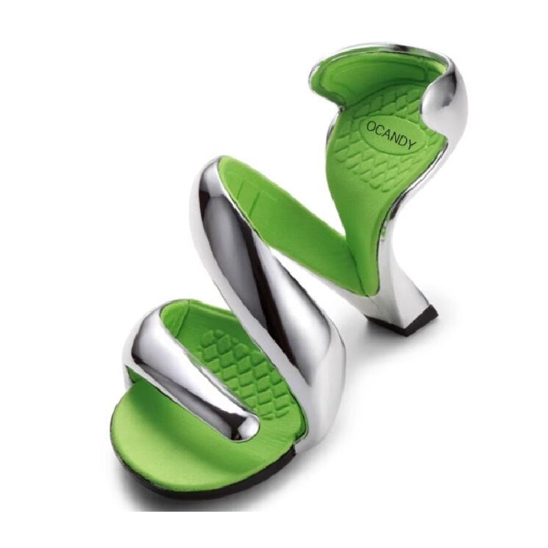 Women Open The Toe Cut Out Strange 9CM High Heels Gladiator Sandals Fashion Sexy Bling Snake Shape Bottomless Shoes