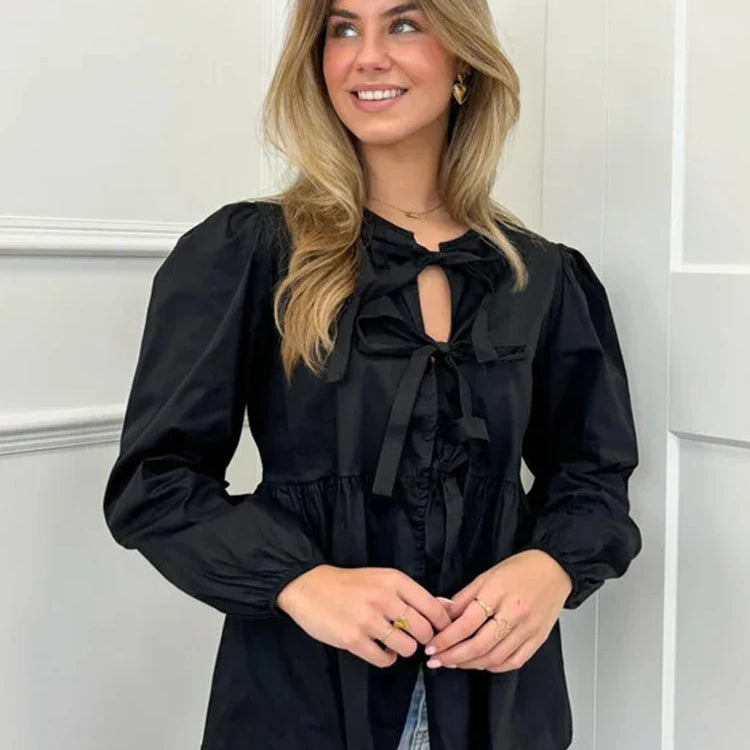 Fashion Leopard Printed Lace Up Shirts for Women Spring Summer Elegant Blous Female Casual Loose Y2K Chic Long Sleeve Tops