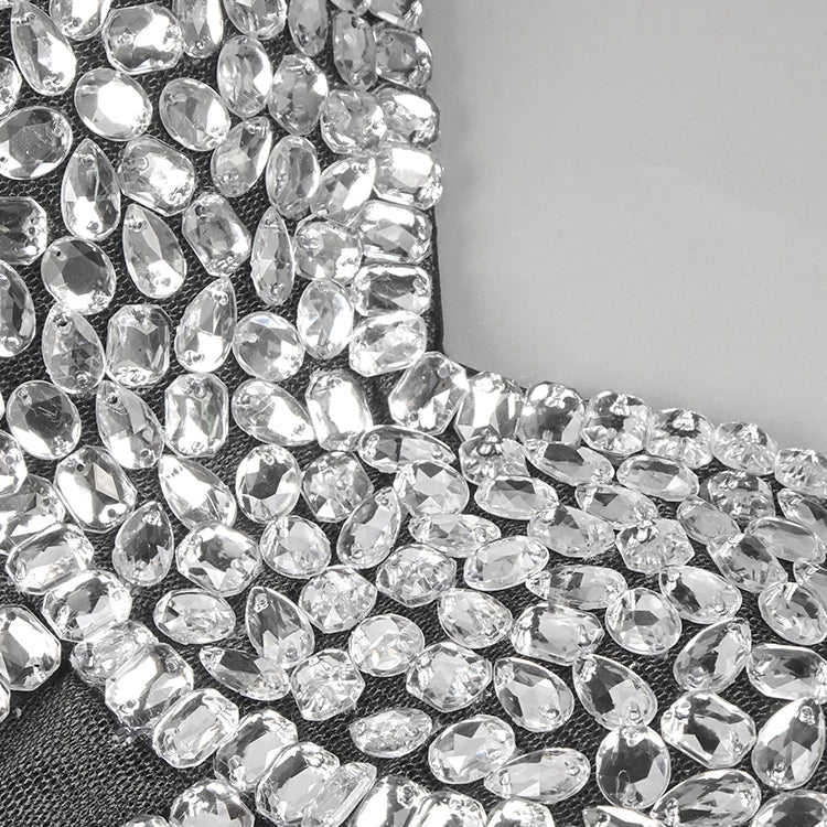 Glimmer Trumpet Black Long Dress for Women Strapless Backless Crystals Velvet Celebrity Cocktail Party Evening Gown Vestidos