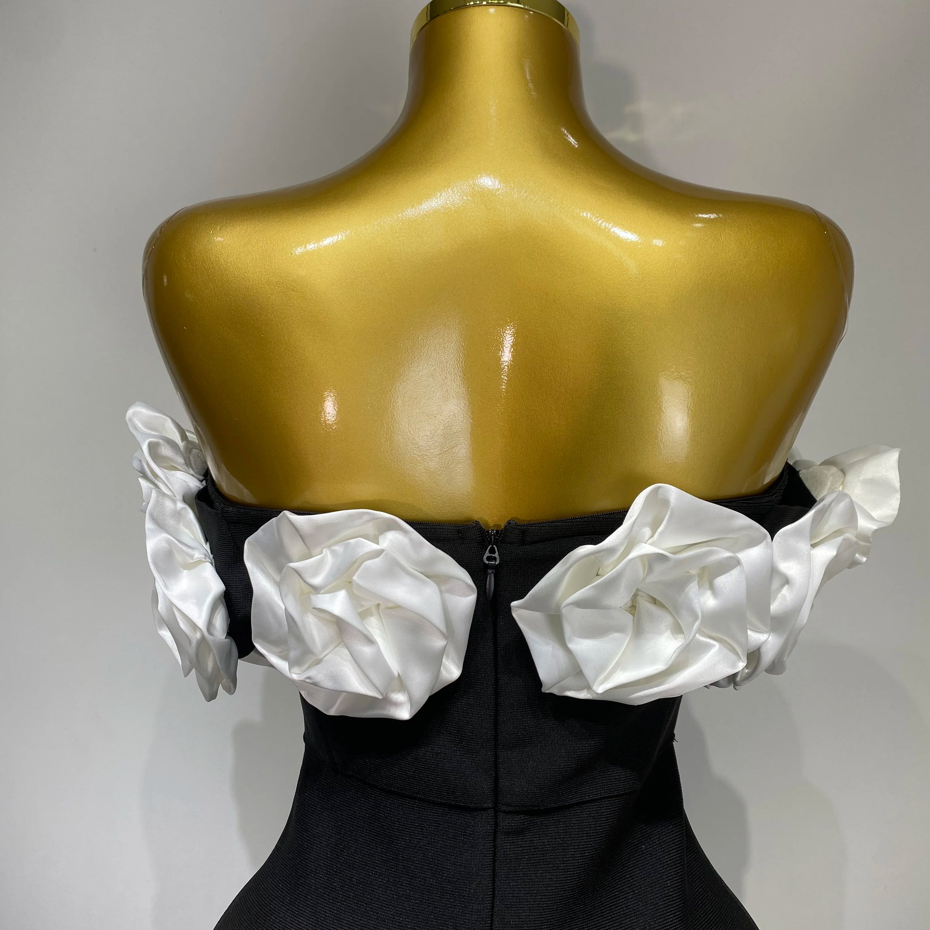 Women Luxury Rhinestone Celebrity Sexy Off Shoulder Flower Maxi Long Bodycon Bandage Dress Elegant Evening Club Party Outfit