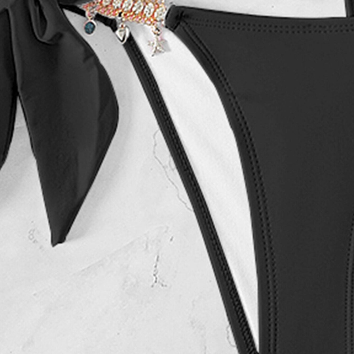 Sexy Black Crystal Diamond Rhinestone Triangle Swimwear - Swimsuit Bikinis Set Bathing Suit Beach Bikini Female