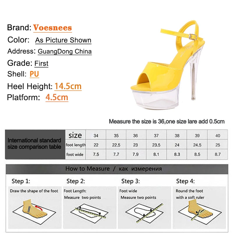 Women's Transparent And Glowing High Heels Red LED Light Up Party Sandals Nightclub Pole Dance Shoes 14.5CM Summer Runway Pumps