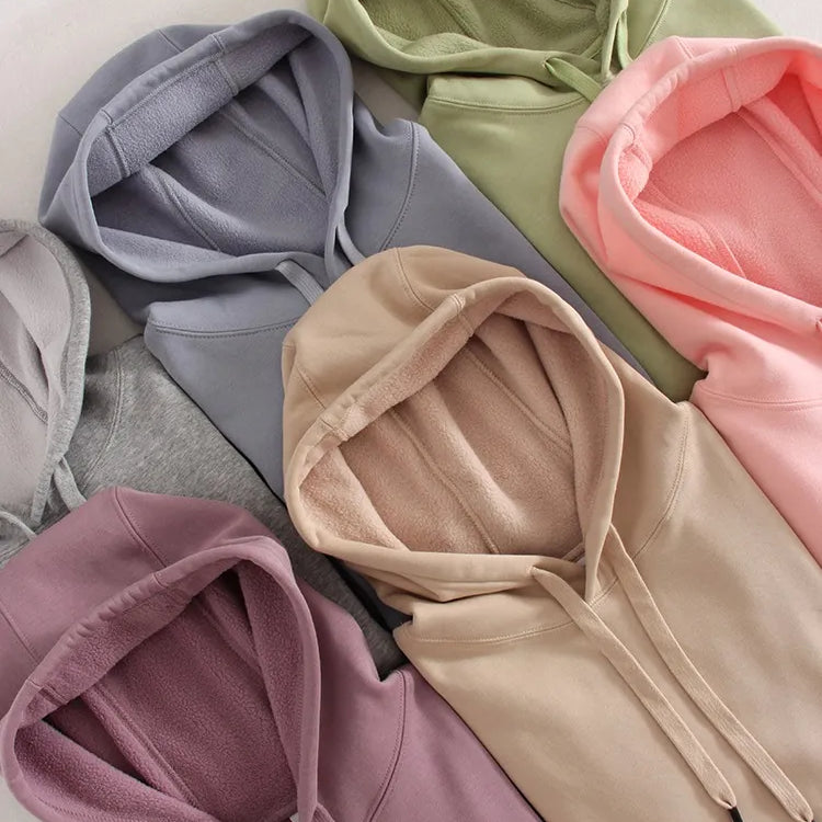 Streamgirl Winter Warm Fleece Hoodies For Women Green White Loose Sweatshirts With Hoodie Pink Pullover Hoodies Women Velvet Top