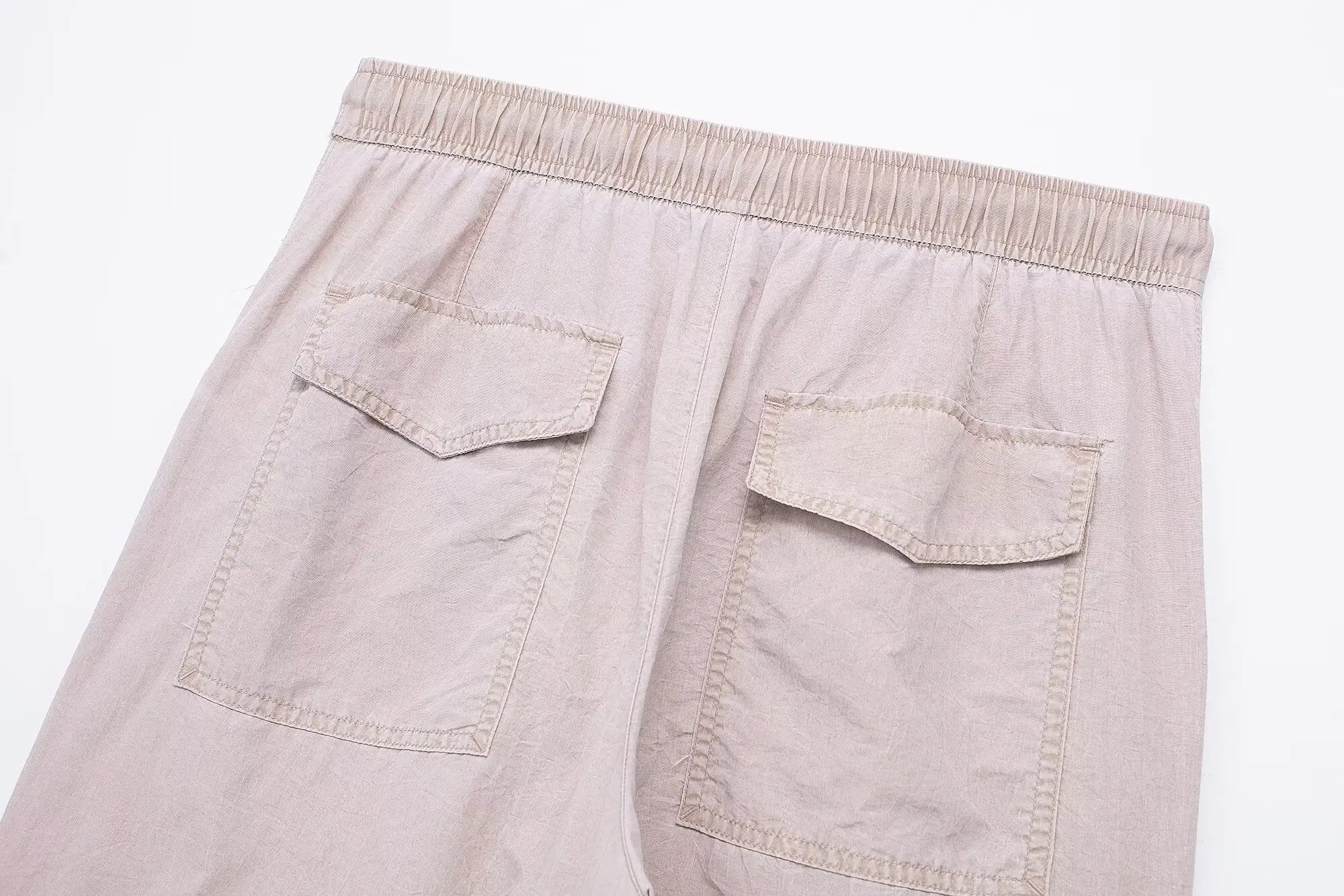 spring new women's purple multi-pocket workwear style lace-up trousers to show your style