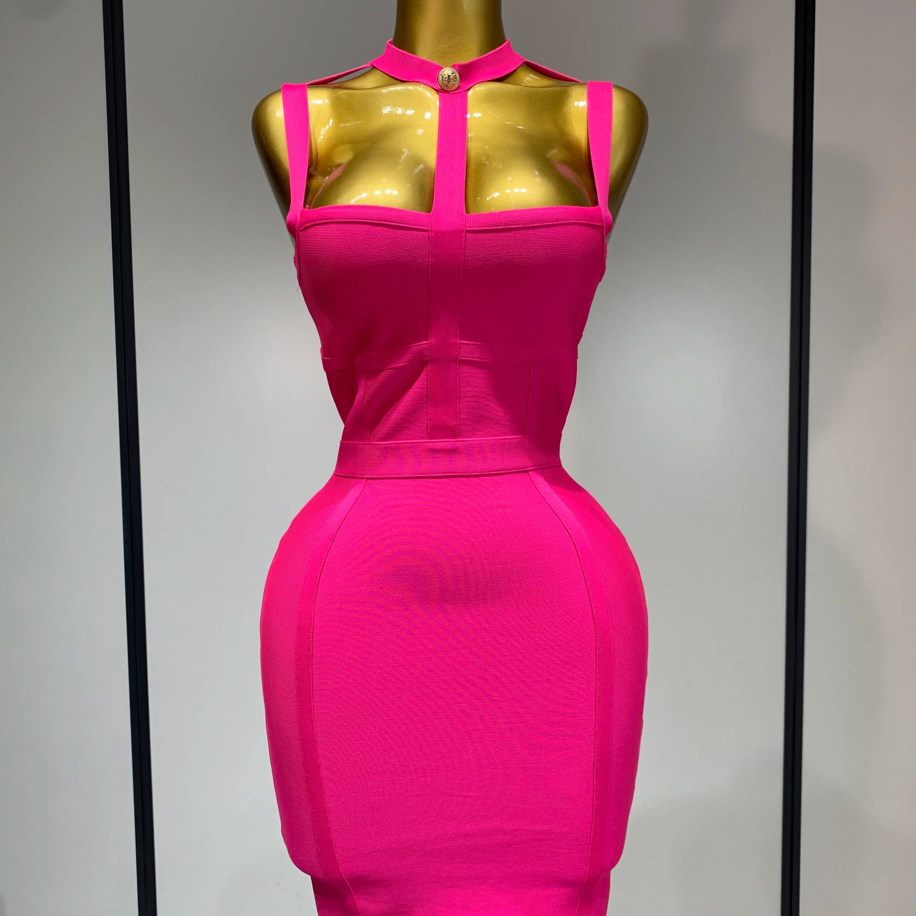 Sexy Mini Bodycon Club Party Dress Women Spaghetti Strap Bandage Dresses Short Slim Elegant Evening Party Birthday Dresses Rose Red