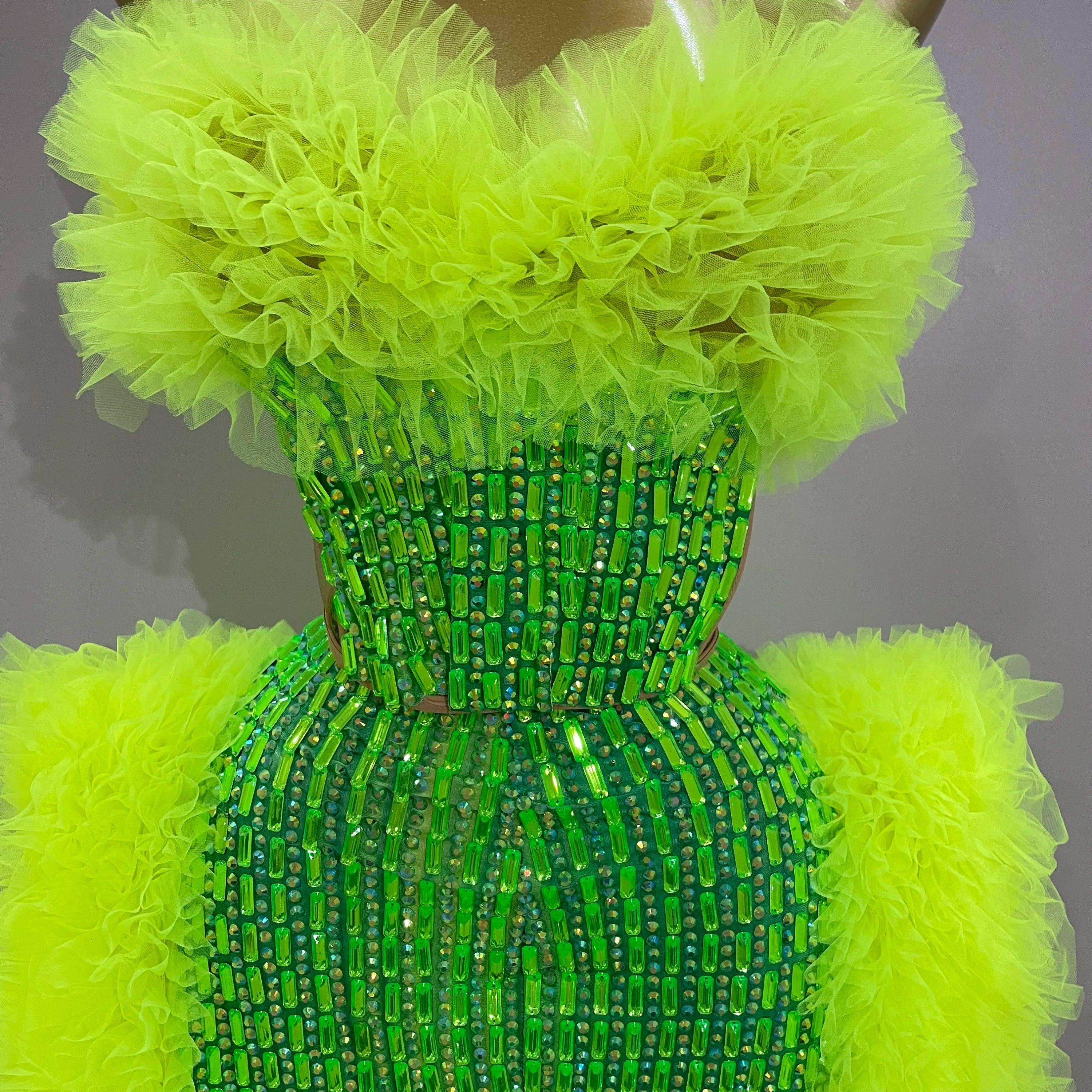 Sparkly Rhinestone Sexy Strapless Tops Skirt 2 PCS Set 2025 Women Celebrate Evening Prom Birthday Dress Nightclub Stage Outfit