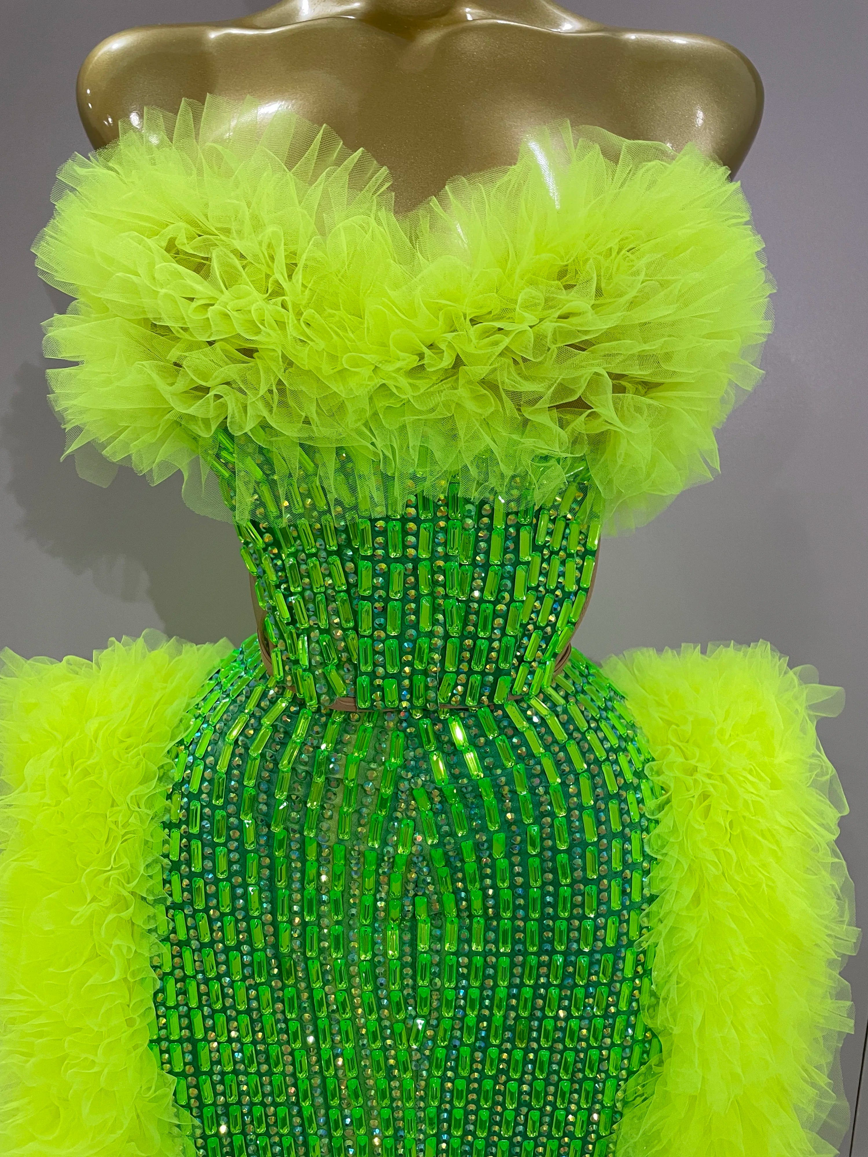 Sparkly Rhinestone Sexy Strapless Tops Skirt 2 PCS Set 2025 Women Celebrate Evening Prom Birthday Dress Nightclub Stage Outfit