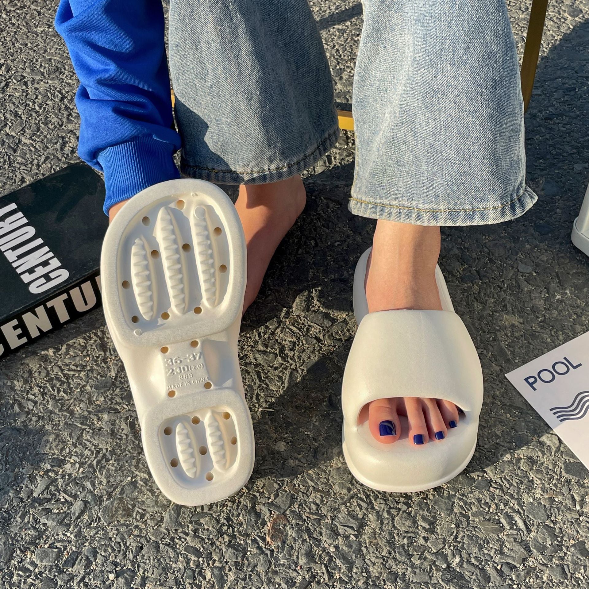 Summer Women Slippers 2024 New Fashion Thick Slides Thick Sole Open Toe Outdoor Beach Walking Eva Casual Summer Platform Sandals