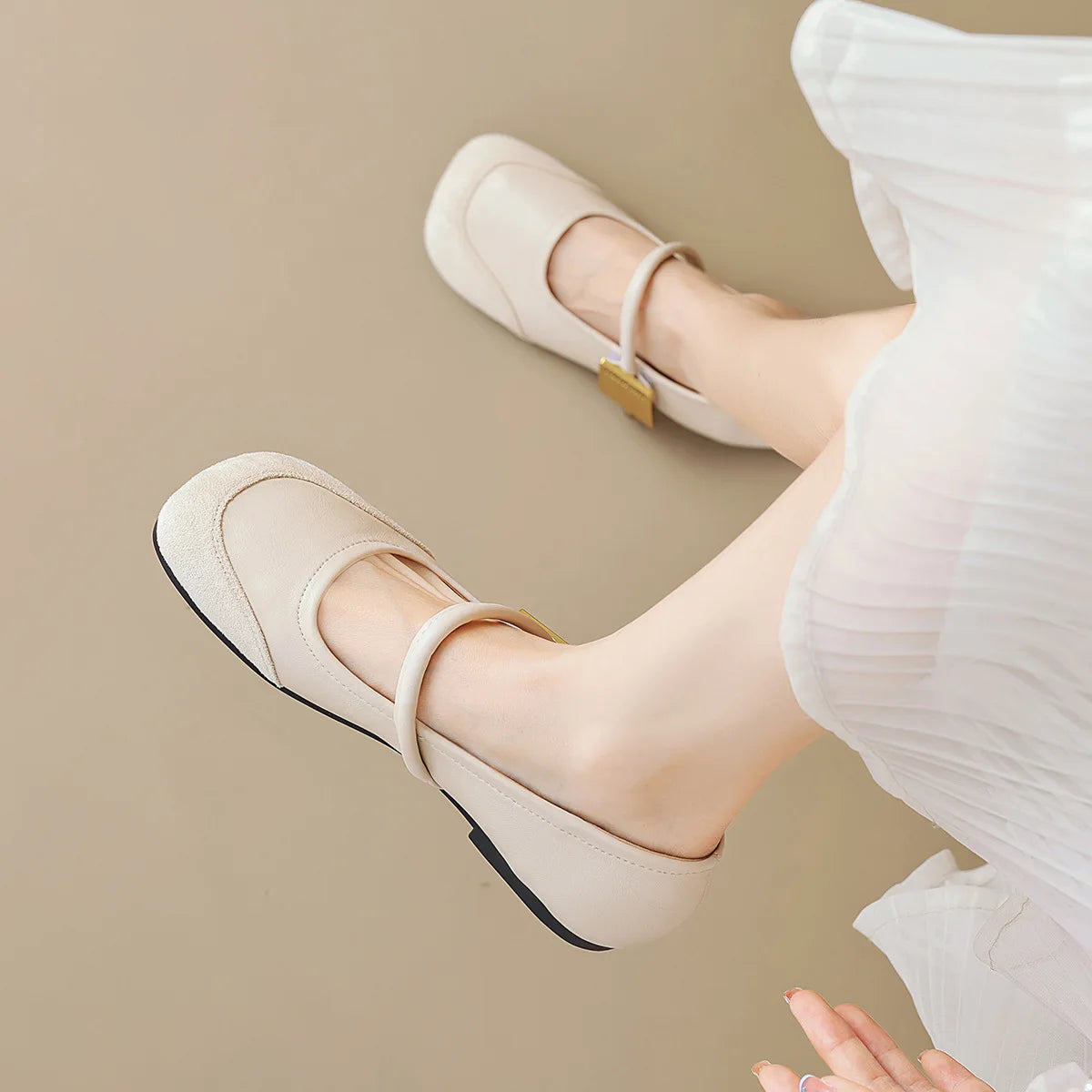 2024 Spring Women's Outdoor Shoes Korean Style Flat Shoes Women's Casual Mary Jane Shoes Party and Work Wear