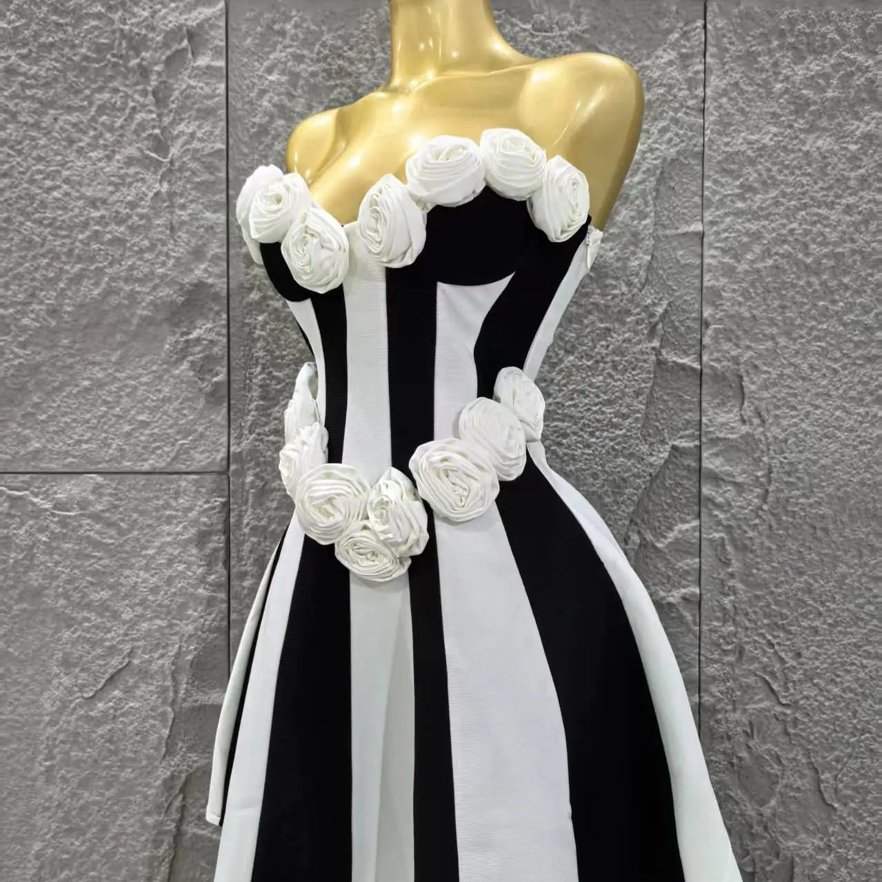 Women Sexy Strapless Florals Bandage A-Line Mini Dress Celebrate Birthday Party Girls' Date Vacation Dress