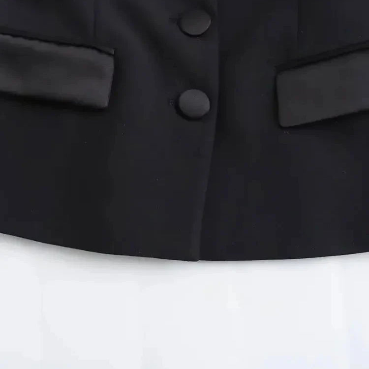 Nlzgmsj TRAF Black Crop Top Women Sexy Spliced Corset Top Female Heart Collar Backless Tops for Women Strapless Tube Tops Woman