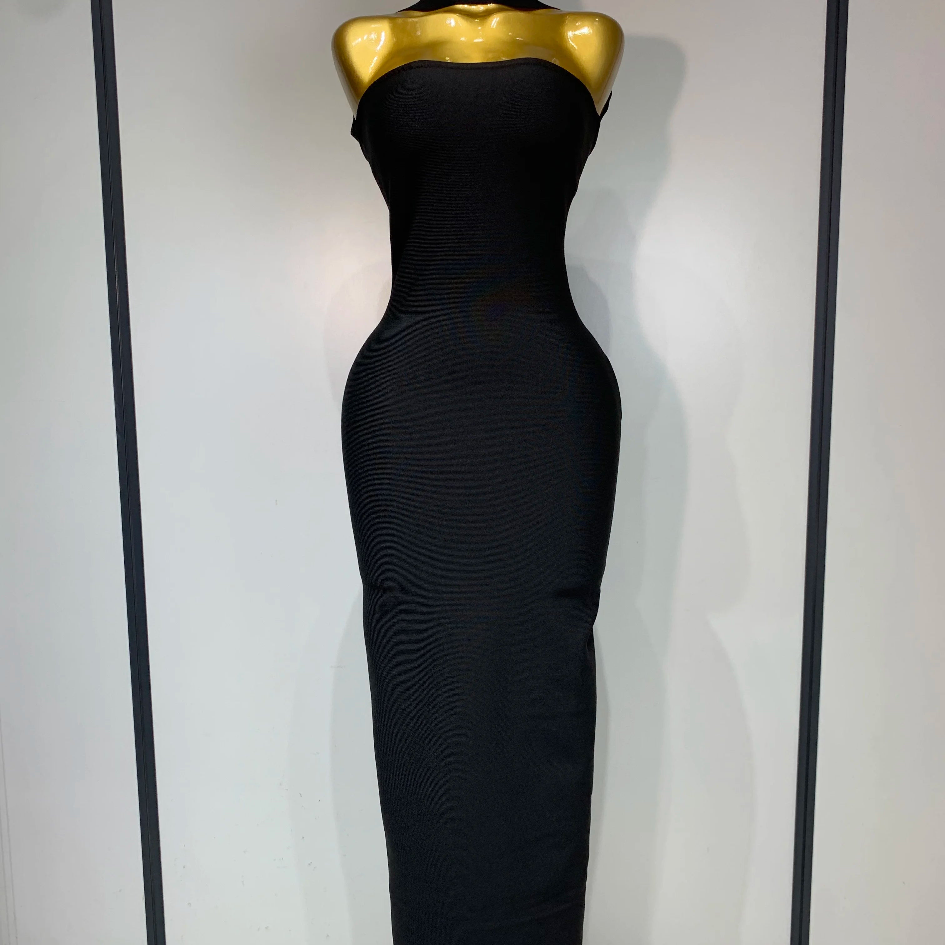 Women Sexy Backless Bodycon Bandage Dress Sleeveless Maxi Long Elegant Dresses 2025 Luxury Birthday Dress Club Party Outfit black