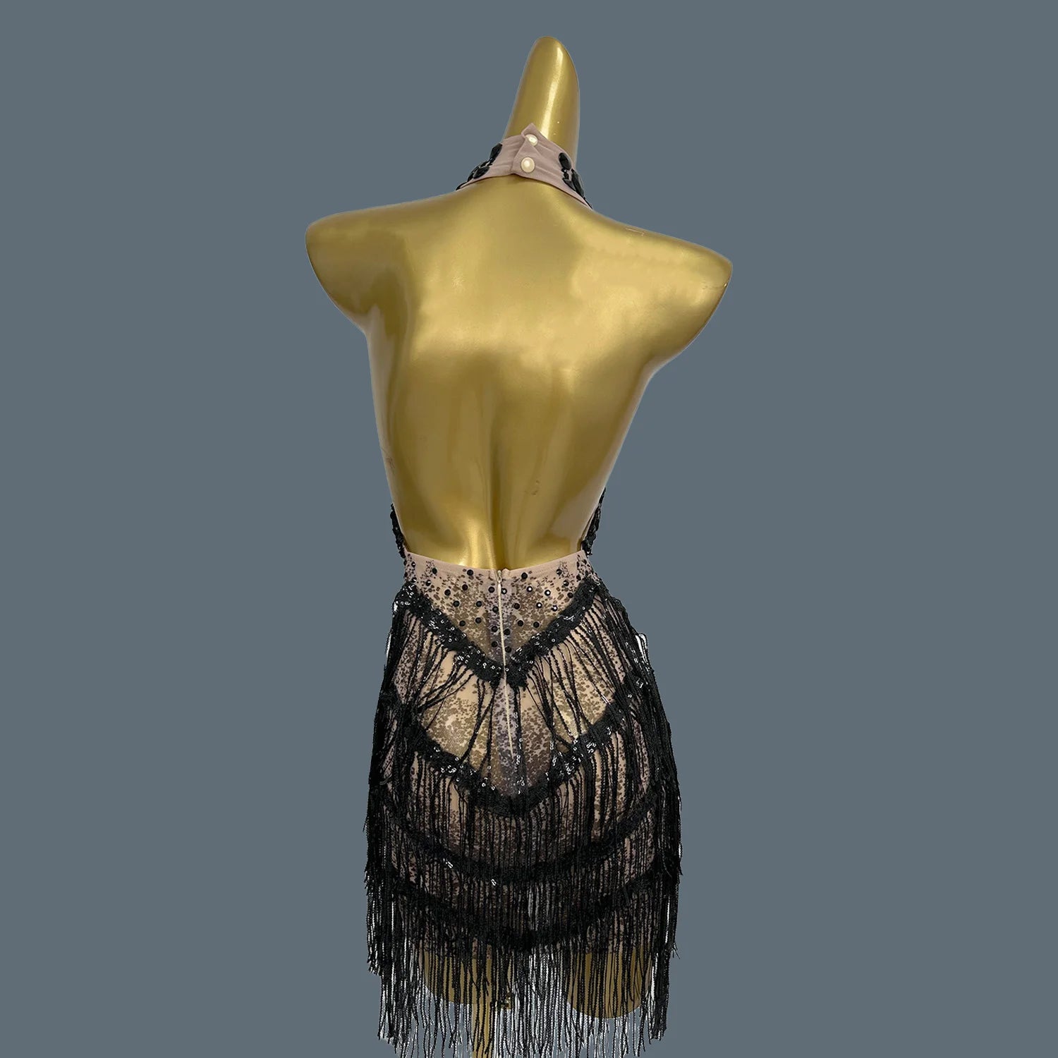 Sequins Rhinestone Sexy Tassel Dresses For Women Party Club Night Showgirl Backless Mini Dress Birthday Prom Stage Show Sanjiao