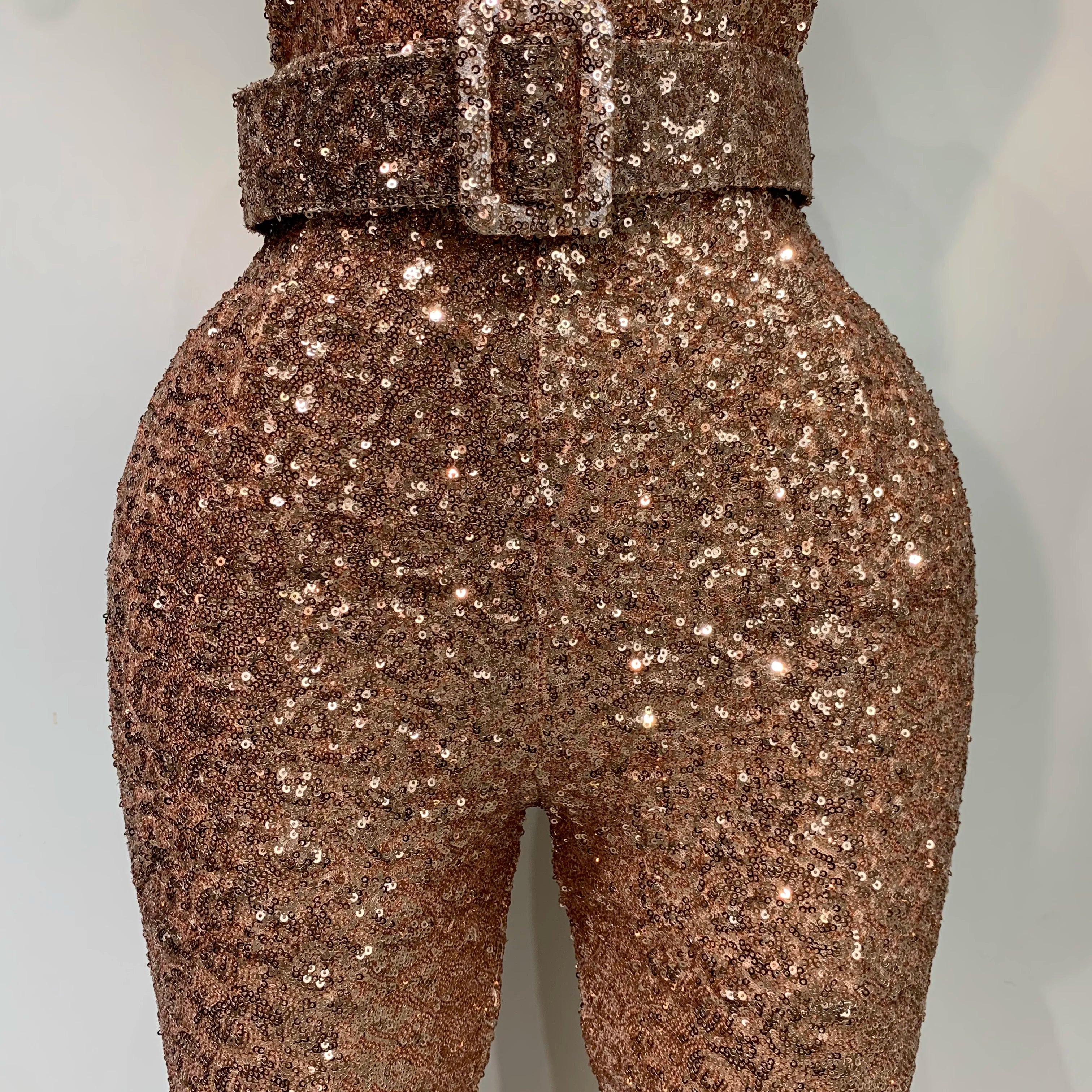 Women Sexy Backless Sleeveless Sequin Bodycon Jumpsuit Celebrity Elegant Evening Party Luxury Birthday Nightclub Outfit