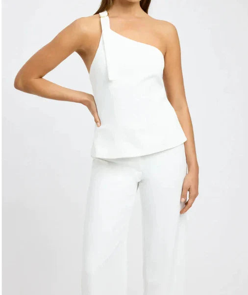 Women's 2 Pieces Set Fashion Versatile Solid Diagonal Collar Sleeveless Top Loose Wide Leg Pants Suits for Female Streetwear B