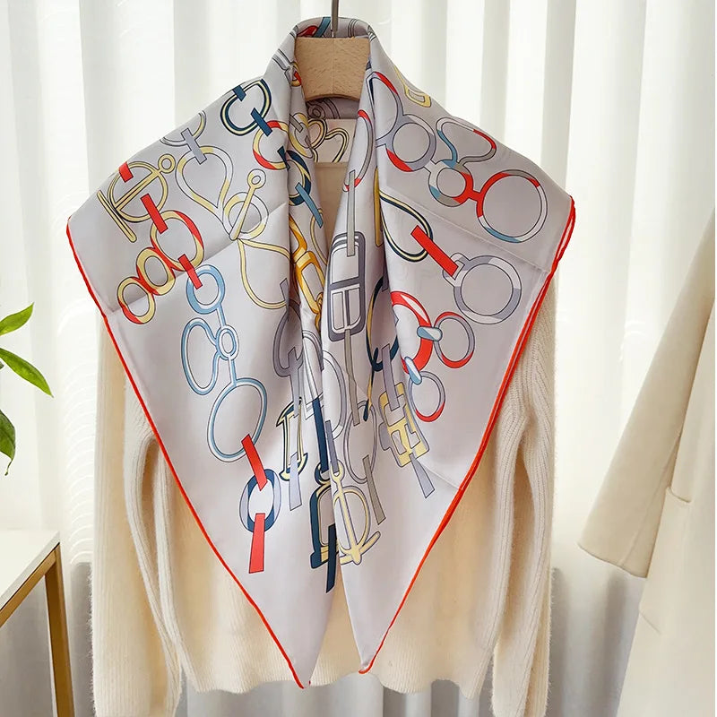 90 Silk Scarf Wraps 100% Silk Neckerchief Shawl Womens Fashion Bandana Scarf Foulard