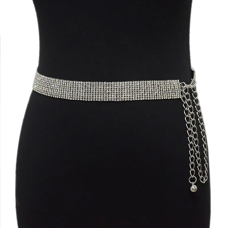 Personalized luxury rhinestone inlaid diamond Wedding chain waist chain belt