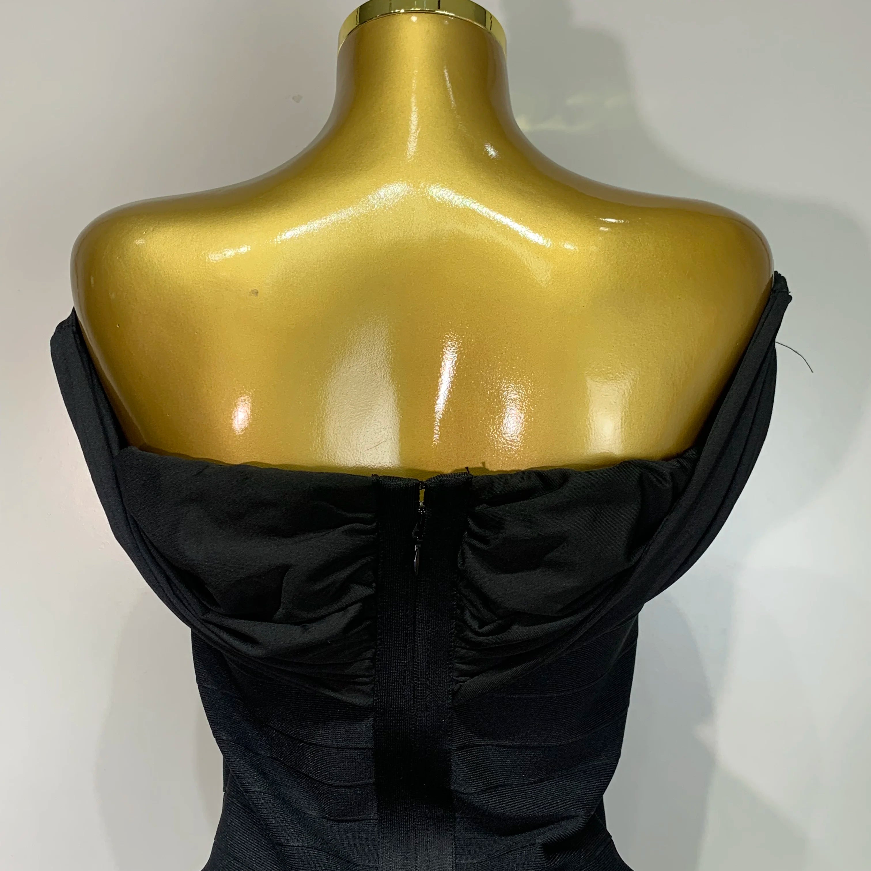 Fashion Sexy Strapless 2025 Black Off-shoulder Mini Bodycon Bandade Dress Celebrity Cocktail Party Luxury Birthday Club Dresses