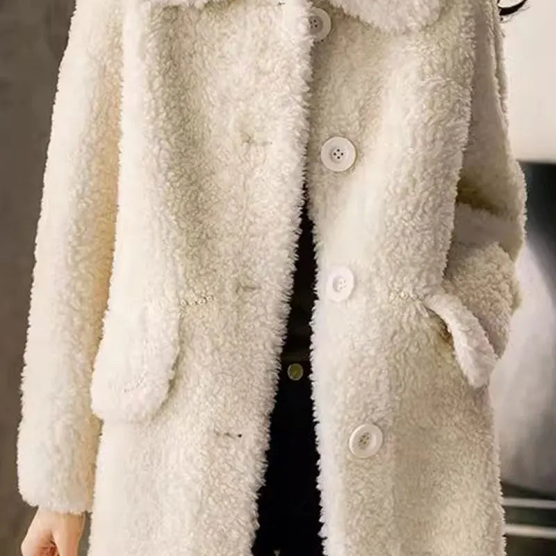 Lamb Fur Coat Women's Winter Jacket 2023 100% Granular Wool Warm Sheep Shearling Real Fur Coats for Women Clothing Fashion FCY