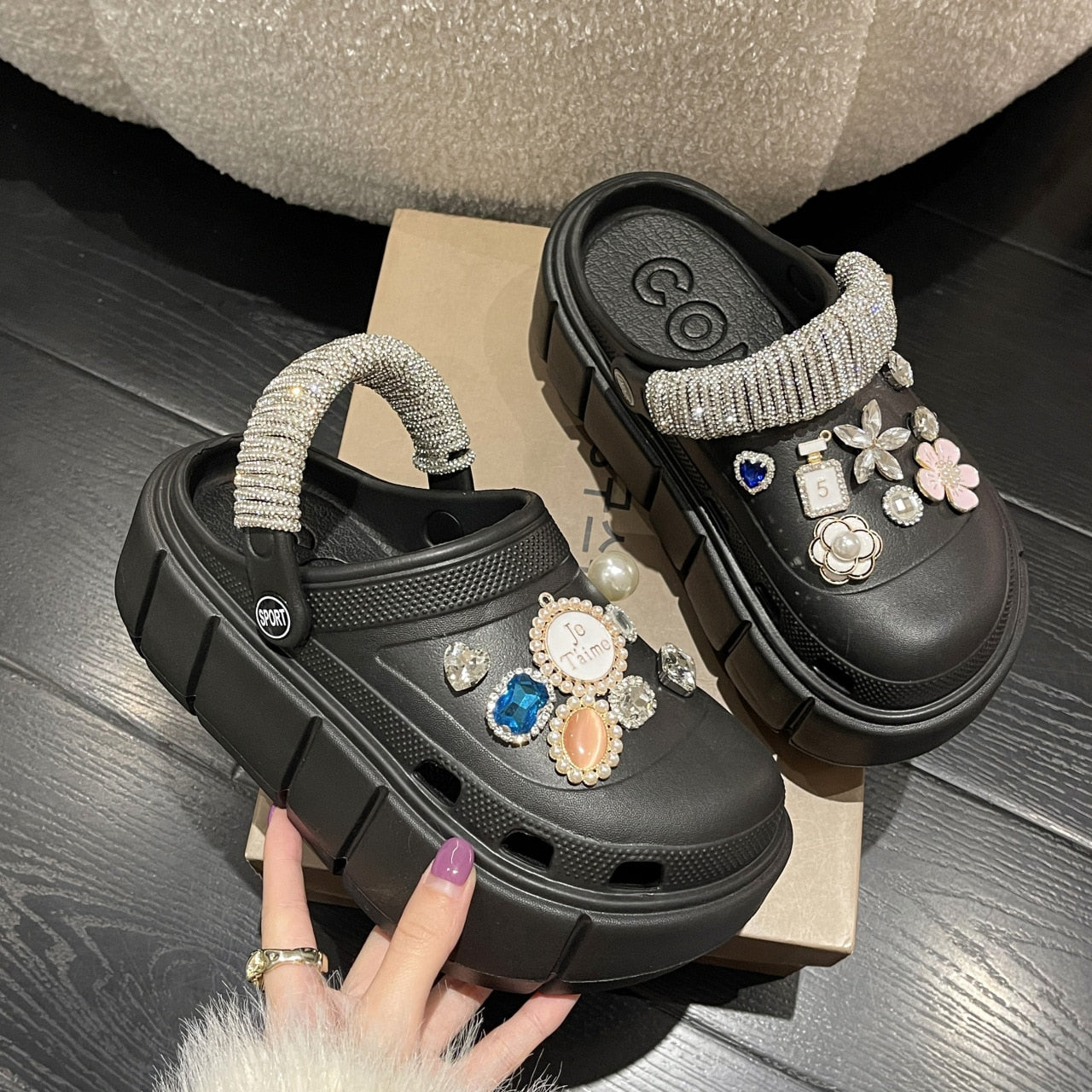 Summer Women Slippers Platform Clogs Outdoor Garden Shoes Female Pool Sandals Bathroom Flip Flops Mules Ladies Beach Slides black DIYzuanhua