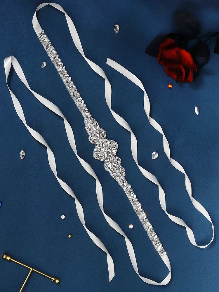 Newest Luxury Rhinestone Bridal Belt Bride Wedding Dress Accessories Party Prom Bridal Wedding Dress Belt For Women WS-J060S