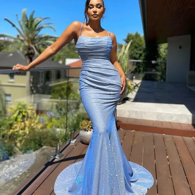 Summer Women's Sleeveless Suspender Shine Long Length Fishtial Maxi Dress Slim Female Party Dresses Vestido Plus Size 10xl