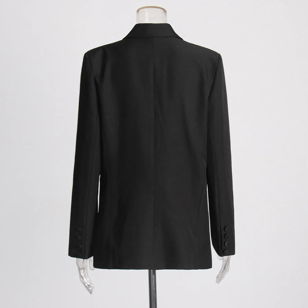 Hit Color Spliced Appliques Fashion Jackets for Women Lapel Long Sleeves Patchwork Single Breasted Jacket Female