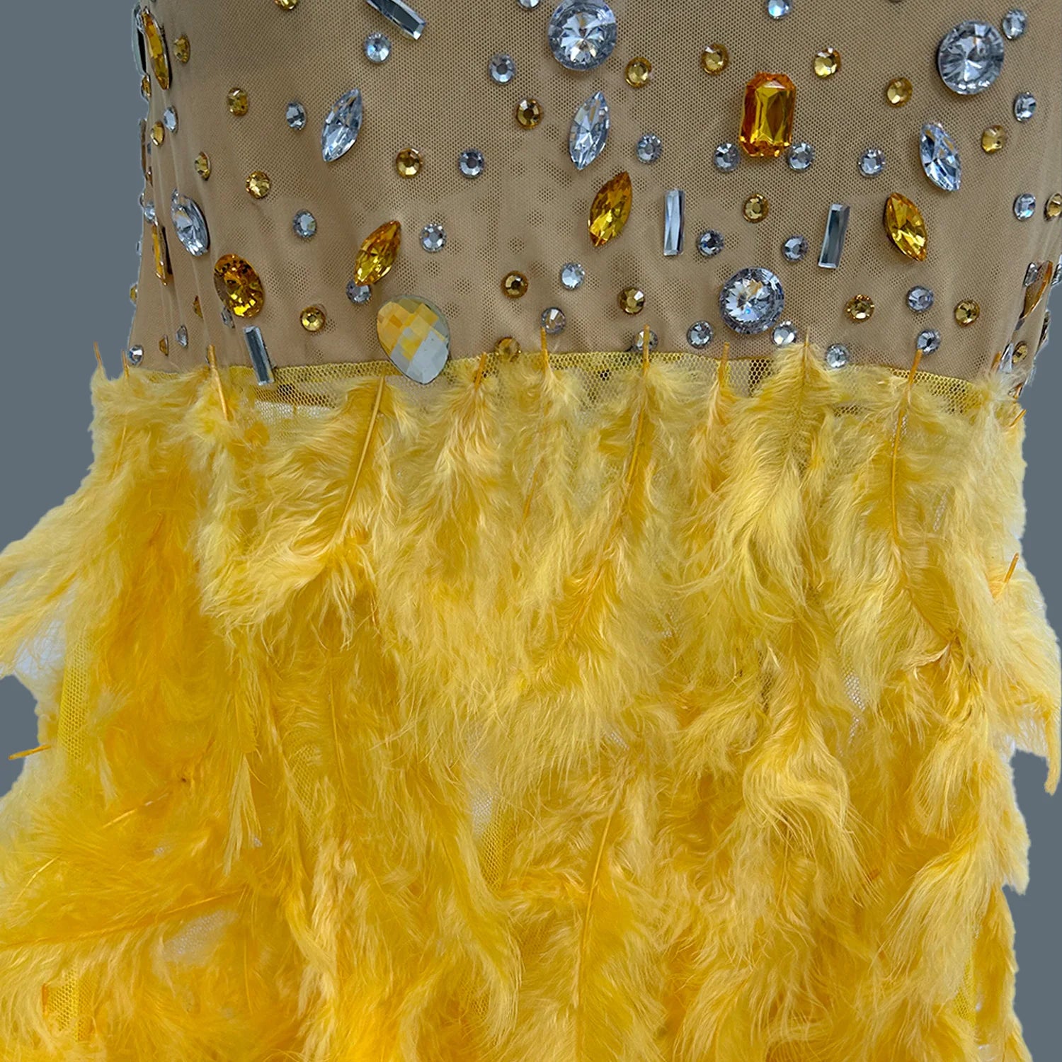 Gorgeous Feather Fishtail Gown for Women Birthday Celebrate Party Photograph Wear Luxury Dinners Sexy Evening Gown Baijinyumao