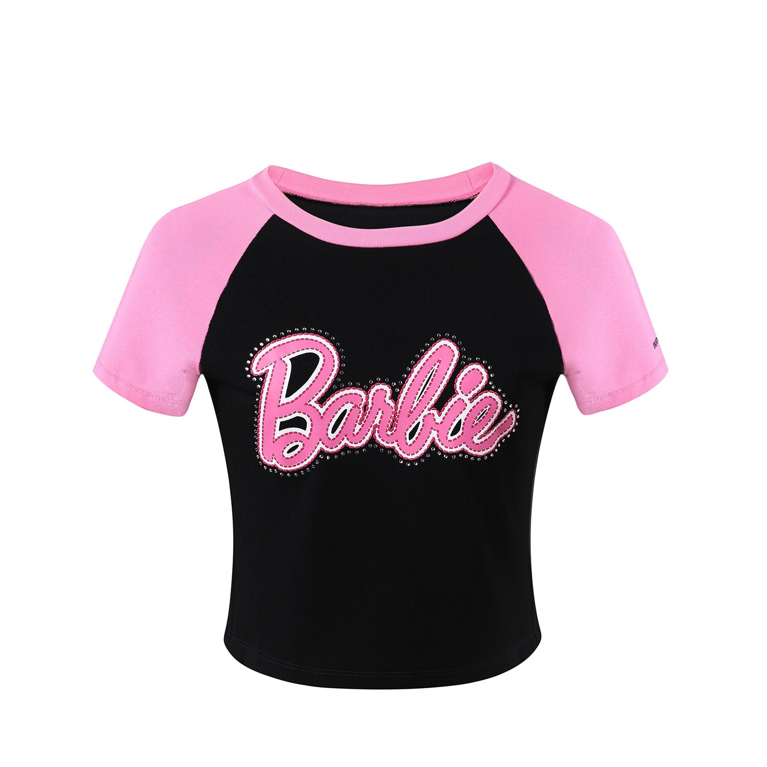 Underpass X Barbie Print Hot Drill Navel Slim Fit Contrast Short-Sleeved T-Shirt Y2K Girls Skinny Short Sleeves Fashion Soft Top
