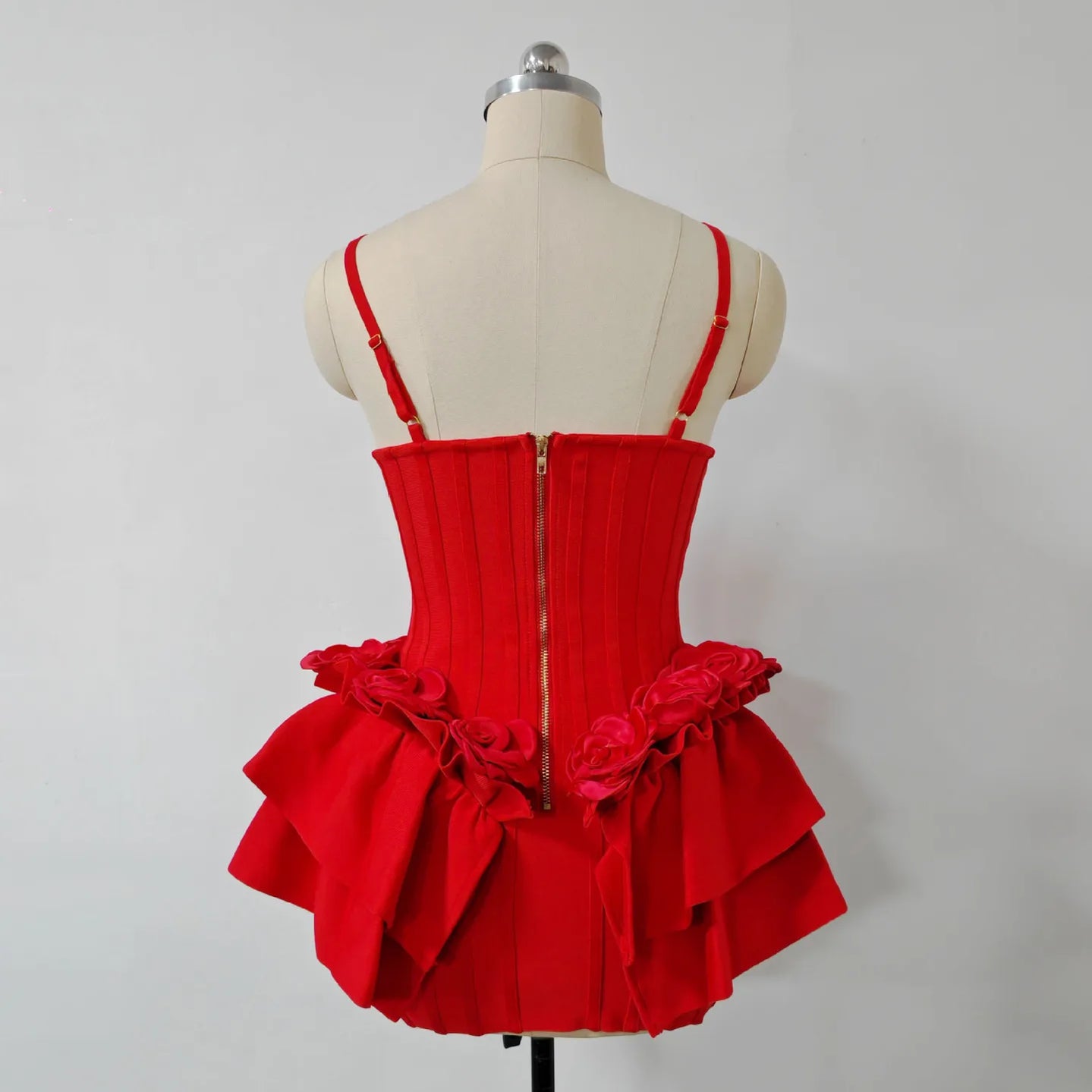 Red Color Women Sleeveless Florals Sexy V-Neck Bodycon Mini Bandage Dress Nightclub Party Celebrate Christmas Wedding Outfit