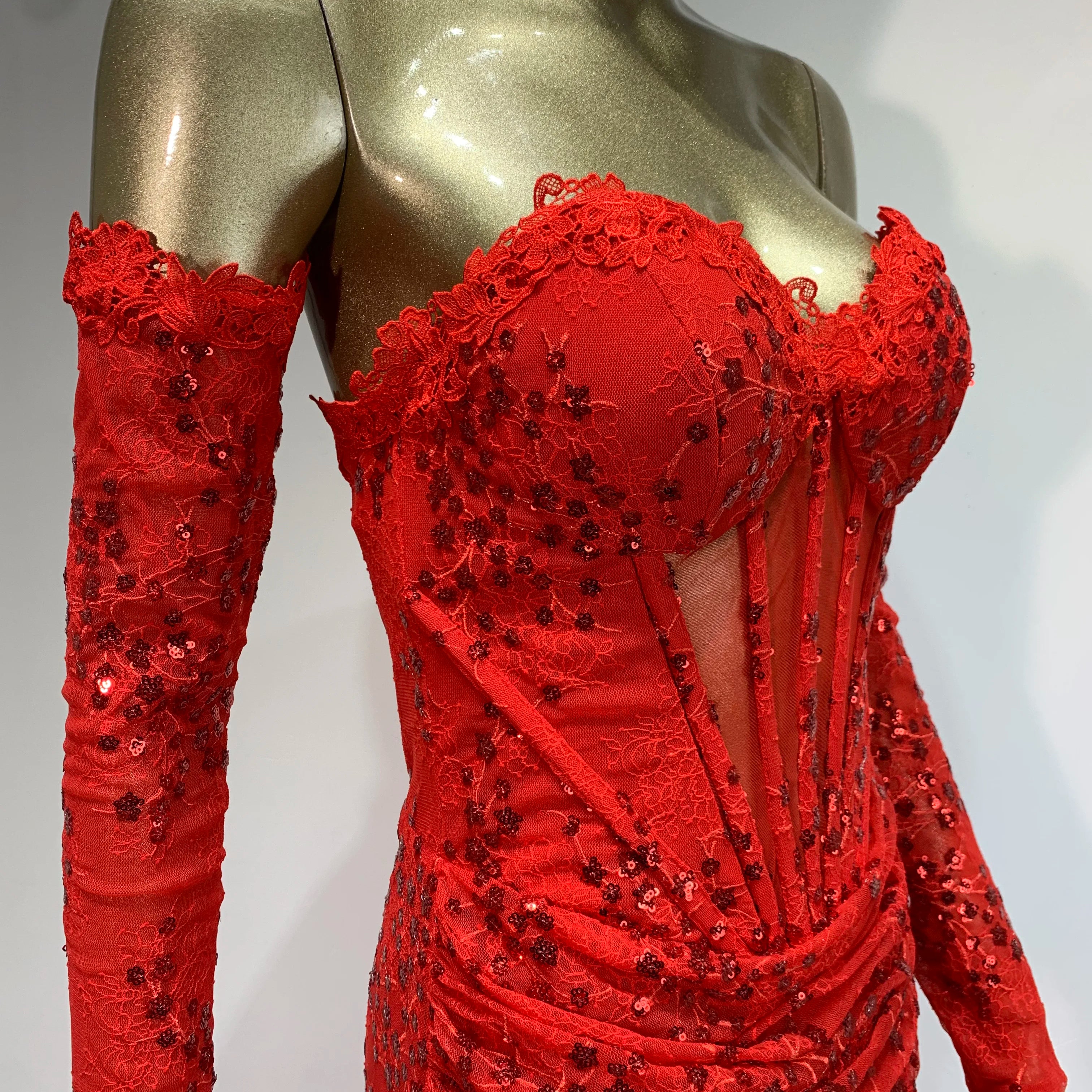 New Women Summer Sexy Off Shoulder Lace Sequins Red Maxi Long Bodycon Dress 2024 Elegant Evening Party Club Dress Vestido