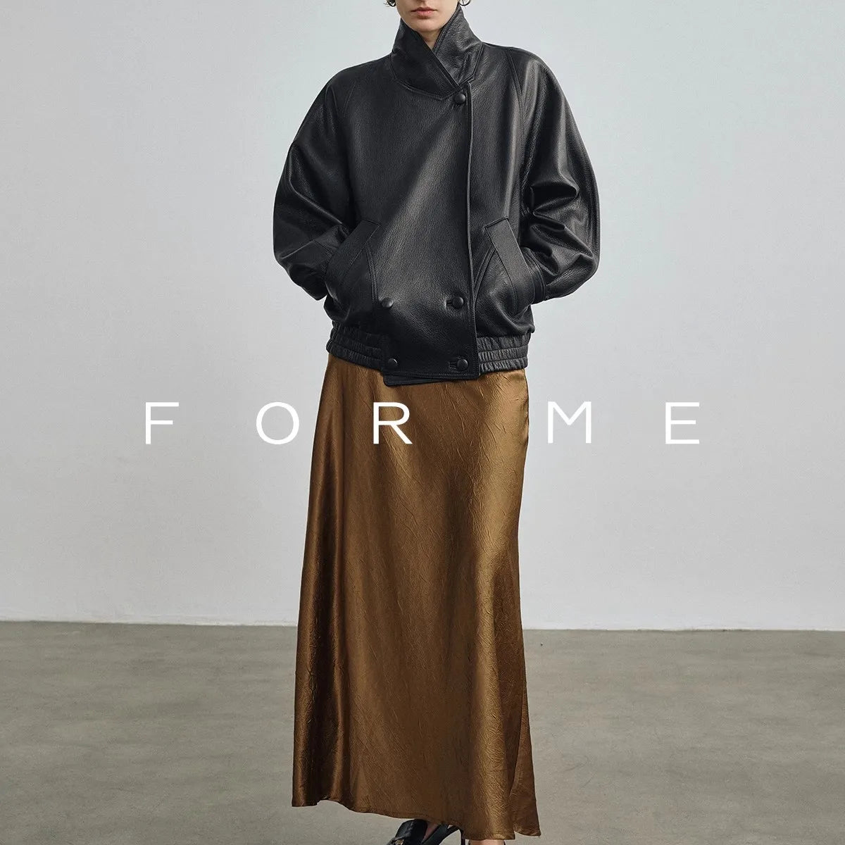 Lautaro Spring Autumn Cool Brown Pu Leather Jacket Women Long Sleeve Double Breasted Luxury Designer American Retro Clothing