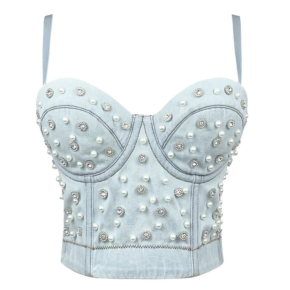 Sexy Bra Women Fashion Spike Stud Rivet Bra Gold Silver Lingerie Punk Party Wear Clubwear push up Bra for women 1202-Light Color