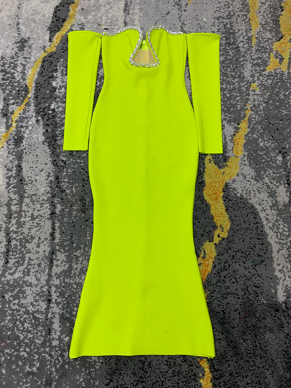 2023 Women Long Sleeve Sexy Off the Shoulder Shinning Crystal Bodycon Long Bandage Dress Elegant Evening Party Dress