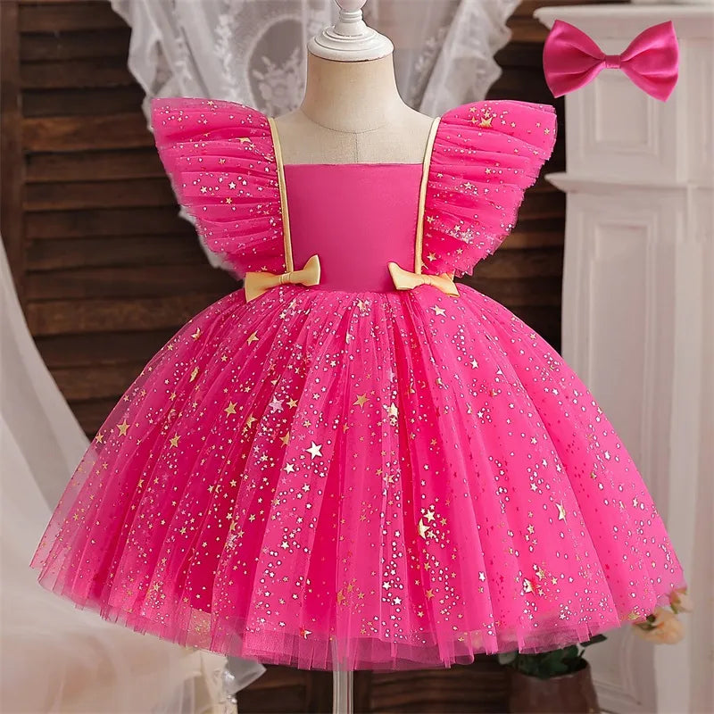 Princess tutu Kids Dresses For Girls Clothes Tulle Children New Year Carnival Dress Birthday Wedding Party Prom Costume 1-5Yrs