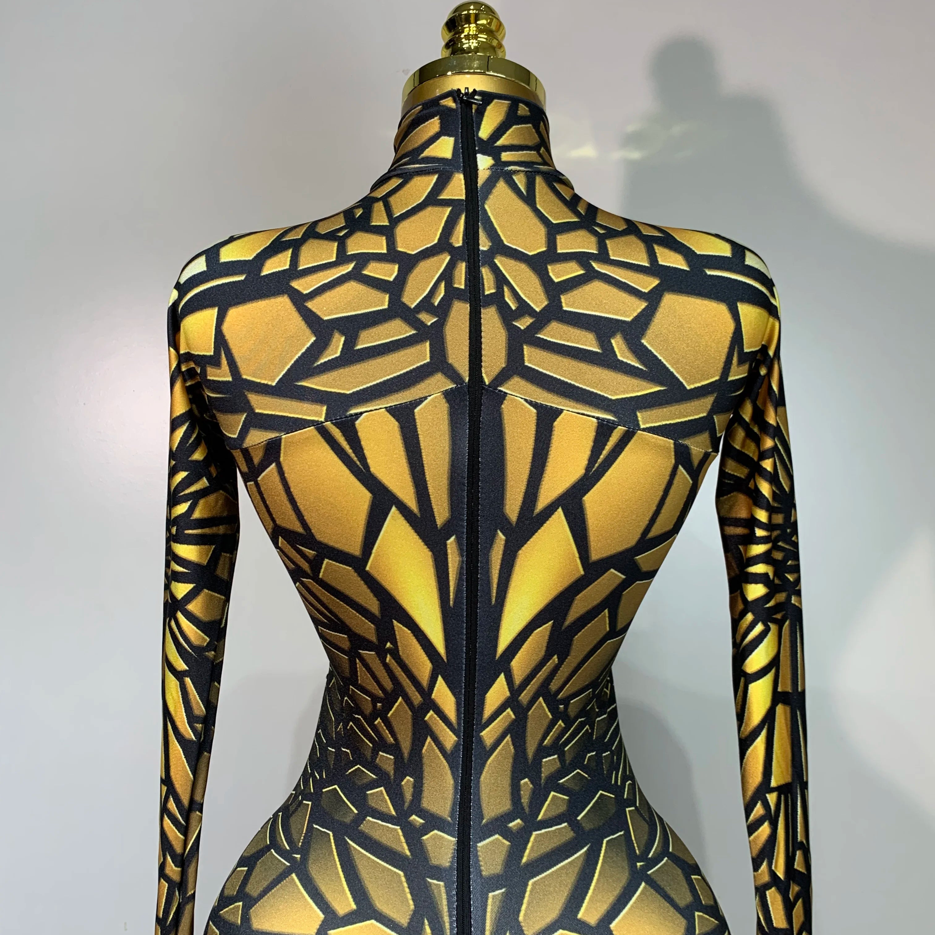 Women Sexy Stretch Glitter Rhinestones Bodycon Jumpsuit Dance Bodysuit Party Singer Stage Wear Birthday Drag Queen Costumes