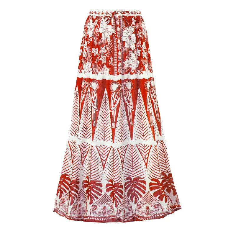 Vintage Floral Print Bikini High Waist V-Neck Sexy Swimsuit Fashion Straps Irregular Cover Up Elegant Women Swimsuit cover up-3