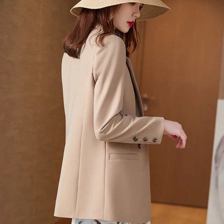 Women Blazer Coat Fashion Long Sleeve Tops Outerwear Chic Elegant Long Sleeve Basic All-match Office Streetwear New 2023