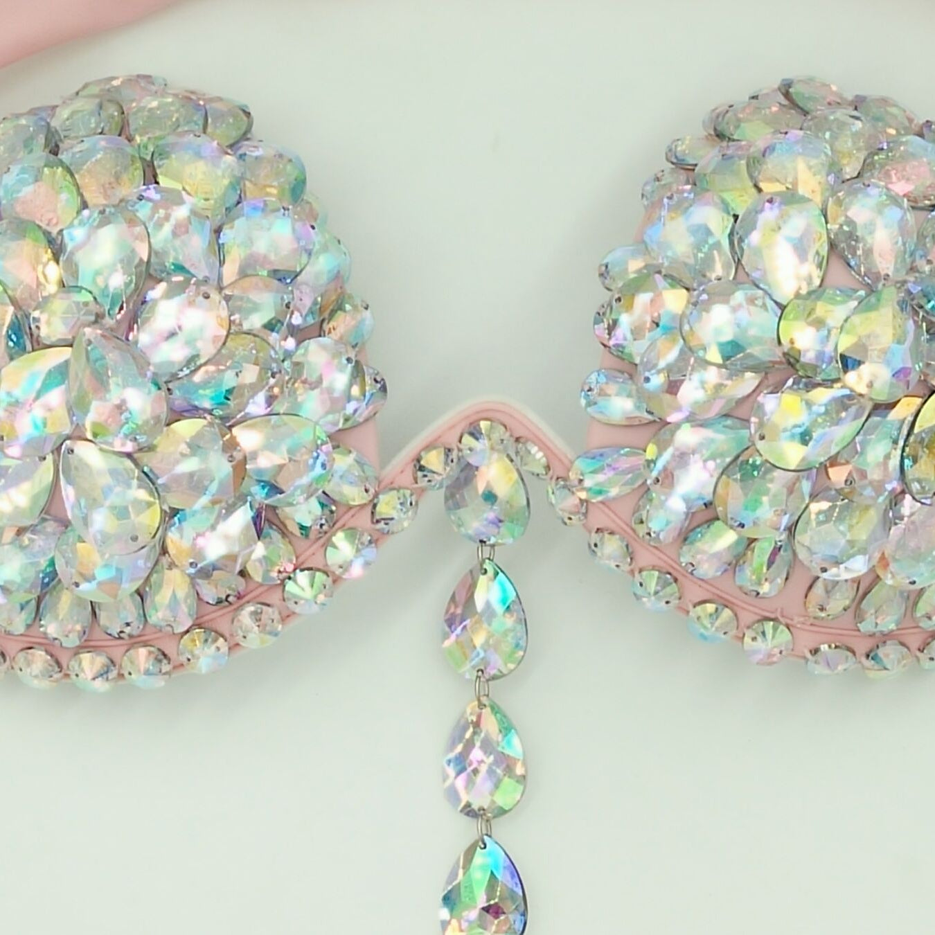 Sexy Gathered Crystal Diamond Bikini Luxury Rhinestone Women's Swimsuit Push Up Halter Straps Triangle Bathing Suit