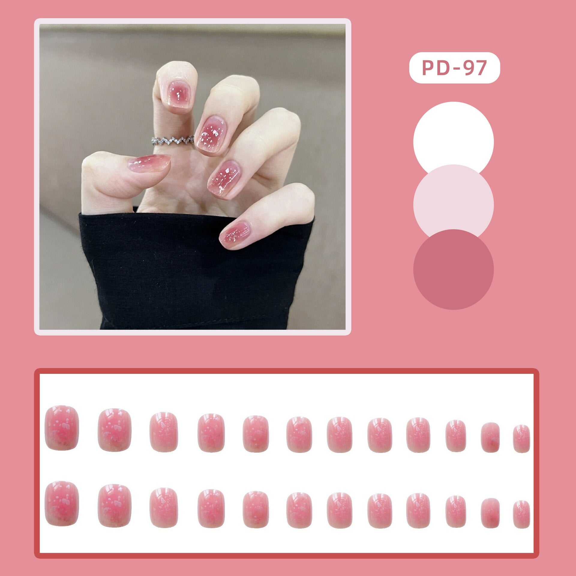 24pcs Lemon Short Wear Tips Nail False Patch Press on Nails Supplies for Professionals Artifical Fake Nails Faux Ongles Uñas PD-97-Fake Nails Art