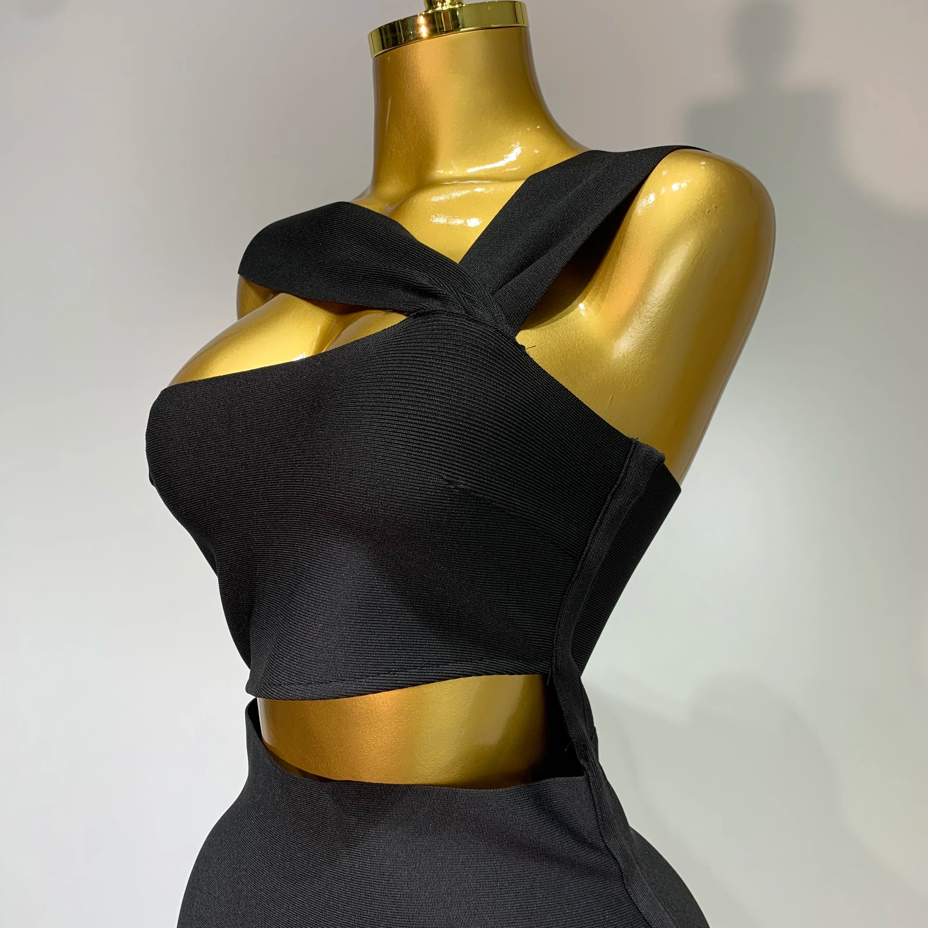 Bandage Dresses for Women 2025 Black Bodycon Dress Evening Party Celebirty Elegant Sexy Cut Out Midi Birthday Club Dresses
