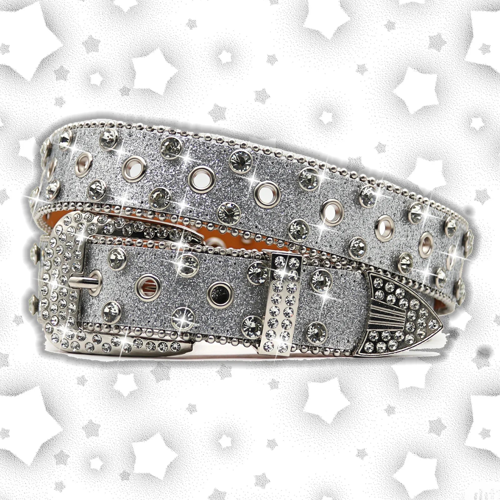 Gorgeous Rhinestone Belt Women Belt Perfect Valentine's Gift for Your Girlfriend Beautiful Y2K Belt Brand Silver