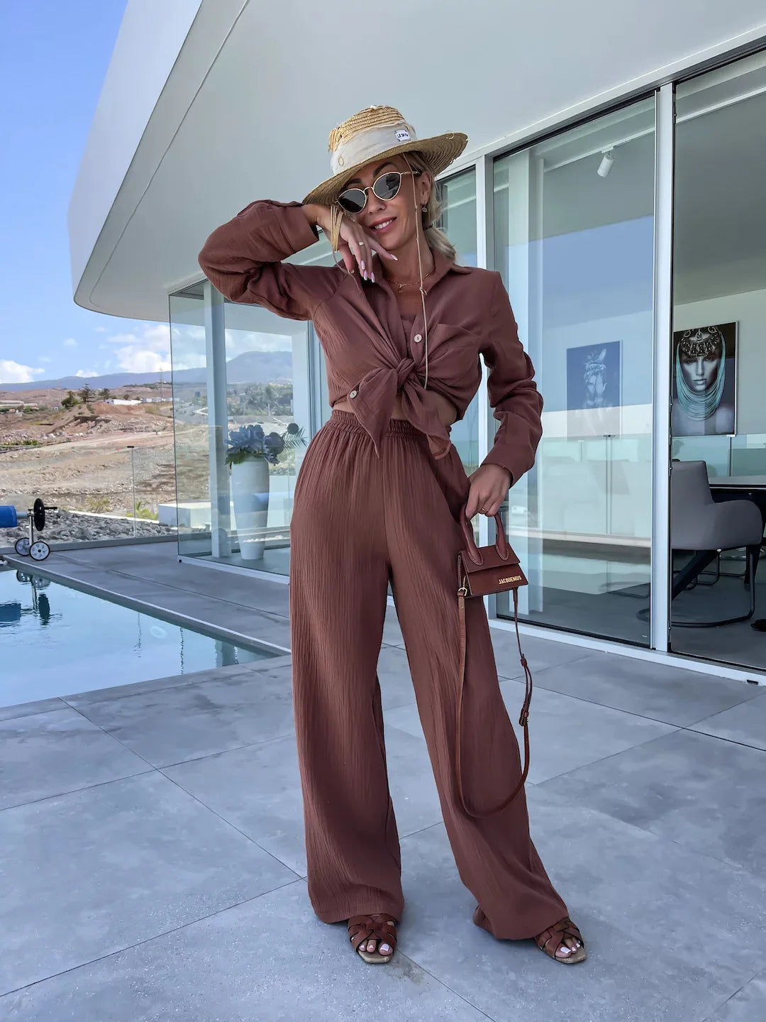 Solid Color Casual Loose Pants Sets For Women 2024 Elegant Autumn Women's Two Pieces Suit Full Trouser Set Female Outfit Clothes BK534-6